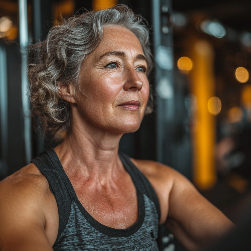 Persoane în vârstă practicând yoga în natură